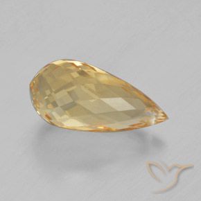 Citrine Doré naturelle Briolette, 3.96 ct, VVS-VS