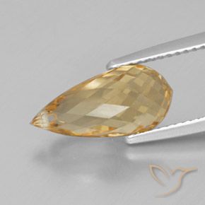Citrine Doré naturelle Briolette, 3.96 ct, VVS-VS