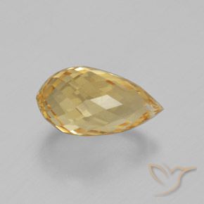 Citrine Orange doré naturelle Briolette, 3.49 ct, VVS