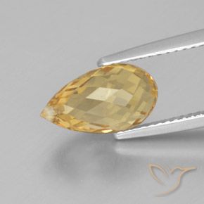 Citrine Orange doré naturelle Briolette, 3.49 ct, VVS