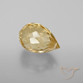 Citrine Orange doré naturelle Briolette, 4.90 ct, VVS