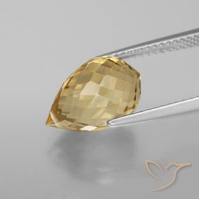 Citrine Orange doré naturelle Briolette, 4.90 ct, VVS