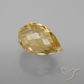 Citrine Or moyen-léger naturelle Briolette, 6.04 ct, VVS