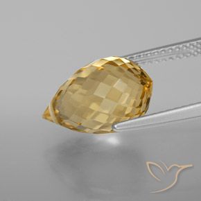 Citrine Or moyen-léger naturelle Briolette, 6.04 ct, VVS