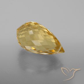 Citrine Doré léger naturelle Briolette, 5.83 ct, VVS
