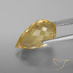 Citrine Doré léger naturelle Briolette, 5.83 ct, VVS