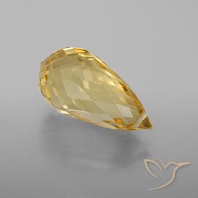 Citrine Orange Doré naturelle Briolette, 5.86 ct, VVS