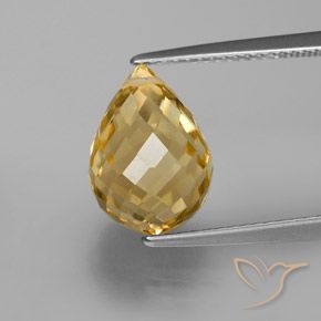 Citrine Orange Doré naturelle Briolette, 5.40 ct, VVS-VS