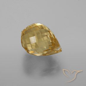 Citrine Orange Doré naturelle Briolette, 5.40 ct, VVS-VS