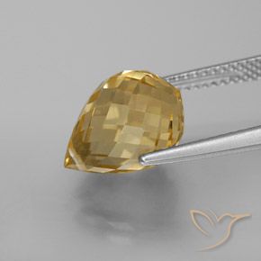 Citrine Orange Doré naturelle Briolette, 5.40 ct, VVS-VS