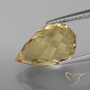 Citrine Doré rougeâtre naturelle Briolette, 4.78 ct, VVS-VS