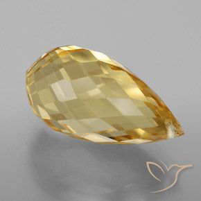 Citrine Doré naturelle Briolette, 5.81 ct, VVS