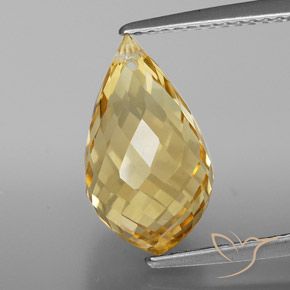 Citrine Doré naturelle Briolette, 4.95 ct, VVS-VS