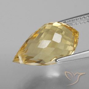 Citrine Doré naturelle Briolette, 4.95 ct, VVS-VS