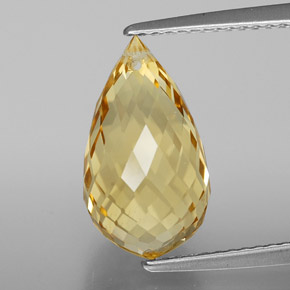 Citrine Orange Doré naturelle Briolette, 5.39 ct, VVS