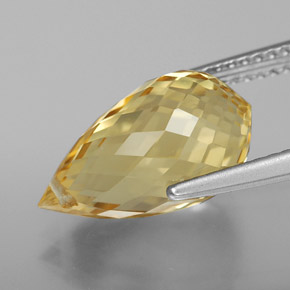 Citrine Orange Doré naturelle Briolette, 5.39 ct, VVS