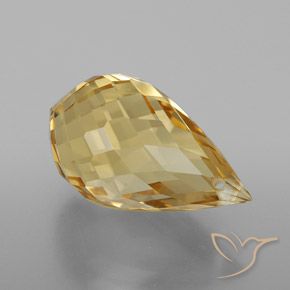Citrine Orange doré naturelle Briolette, 4.64 ct, VVS