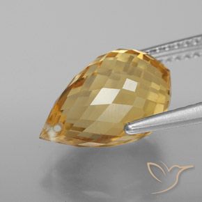 Citrine Doré naturelle Briolette, 4.70 ct, VVS-VS