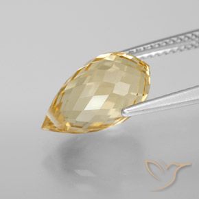 Citrine Orange Doré naturelle Briolette, 4.41 ct, VVS-VS