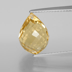 Citrine Orange doré naturelle Briolette, 5.04 ct, VVS