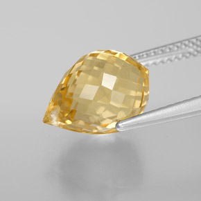 Citrine Orange doré naturelle Briolette, 5.04 ct, VVS
