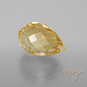Citrine Orange Doré naturelle Briolette, 4.77 ct, VVS