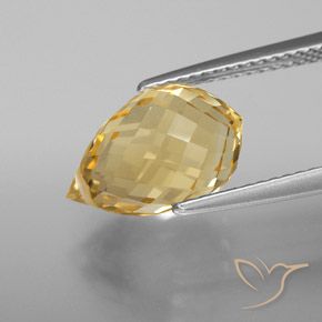 Citrine Orange Doré naturelle Briolette, 4.77 ct, VVS