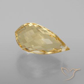 Citrine Doré léger naturelle Briolette, 4.53 ct, VVS-VS