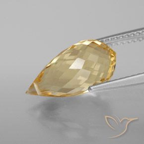 Citrine Doré léger naturelle Briolette, 4.53 ct, VVS-VS