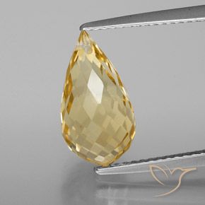 Citrine doré naturelle briolette, 4,28 ct, VS