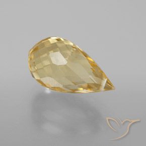 Citrine doré naturelle briolette, 4,28 ct, VS