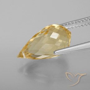 Citrine doré naturelle briolette, 4,28 ct, VS