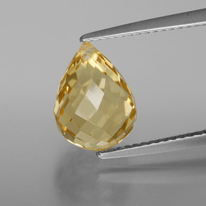 Citrine Doré léger naturelle Briolette, 4.22 ct, VVS-VS