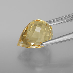 Citrine Doré léger naturelle Briolette, 4.22 ct, VVS-VS