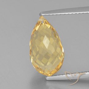 Citrine Or naturelle Briolette, 6.11 ct, VVS-VS