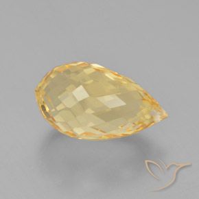 Citrine Or naturelle Briolette, 6.11 ct, VVS-VS