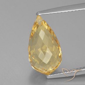 Citrine doré naturelle briolette, 6,00 ct, VVS-VS