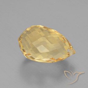 Citrine Doré vif naturelle Briolette, 5.49 ct, VVS