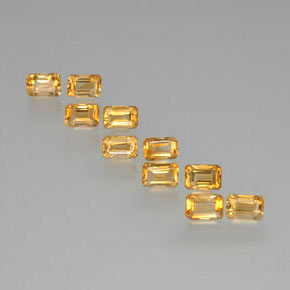 Achetez naturel 6,74ct doré citrine gems, taille émeraude, en provenance brésil chez gemselect. en stock, livraison internationale!