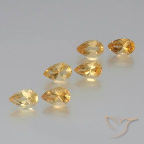 5.14ctw Naturel Doré Citrine, En forme de poire, VS
