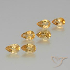 4.37ctw Naturel Doré léger Citrine, En forme de poire, VS
