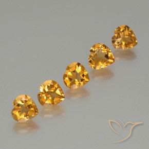 4.87ctw Naturel Or orange foncé Citrine, Cœur, VS