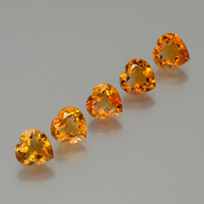 Achetez naturel 5.48ct Orange moyen-foncé Citrine gems, Forme de coeur, En provenance Brésil chez GemSelect. En stock, livraison internationale!