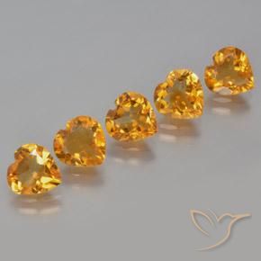 4.92ctw Naturel Doré-orange foncé Citrine, Cœur, VS