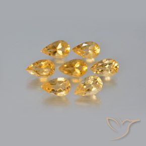 5.78ctw Naturel Orange-or léger Citrine, En forme de poire, VS