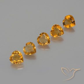 4.80ctw Naturel Doré-orange foncé Citrine, Cœur, VS