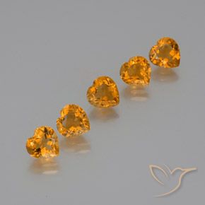 5.48ctw Naturel Or orange foncé Citrine, Cœur, VS