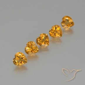 5.59ctw Naturel Or orange foncé Citrine, Cœur, VS