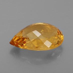 Citrine jaune naturelle en forme de poire, 6,57 ct, IF