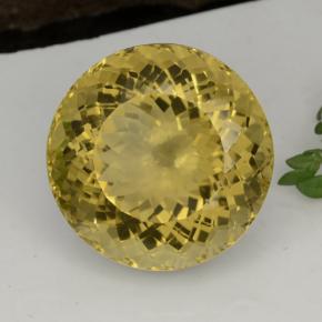 Citrine jaune naturelle coupe roude, 29,03 ct, VVS